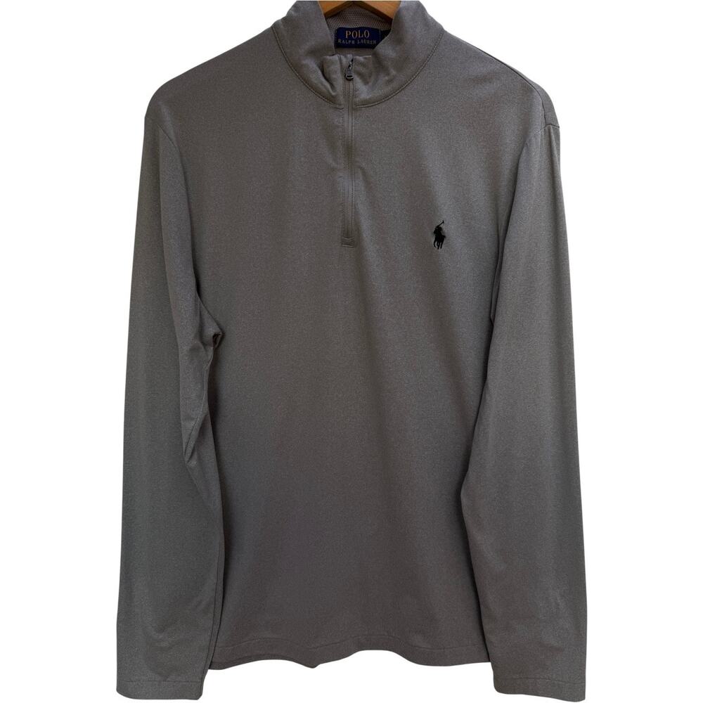 Polo Ralph Lauren Quarter Zip Pullover Mens Large Gray Long Sleeve Performance